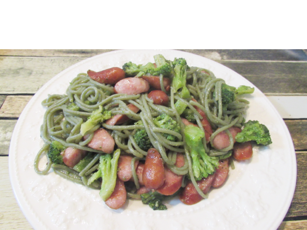 tinkyada brown rice pasta spinach調理例